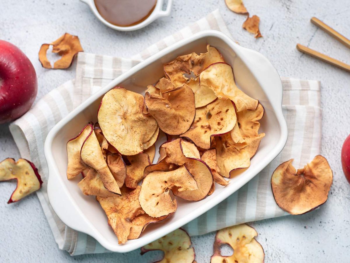 Healthy Fruit Recipes Beautiful Apple Chips on a Baking Dish