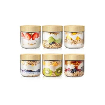 Glass Jars with Airtight Lid | Glass Airtight Food Storage Containers | Clear Leak Proof Rubber Gasket and Clamp Lid